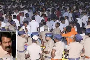 வளசரவாக்கம் பொலிஸ் நிலையத்தில் ஆஜரானார் சீமான் 