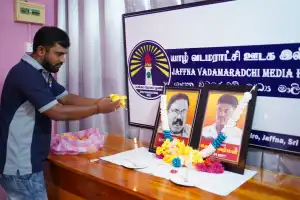 வடமராட்சி ஊடக இல்லத்தில் தராகி சிவராம், ரஜிவர்மனின் நினைவேந்தல்