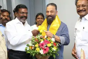 கமல்ஹாசனை சந்தித்தார் - வி.சி.க. தலைவர் திருமாவளவன்!