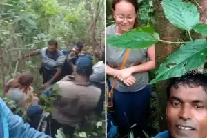 சிங்கிமலை வனப்பகுதியில் வழிதவறிய நெதர்லாந்து யுவதி பாதுகாப்பாக மீட்பு