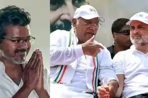 விஜய் பதவியேற்பு விழாவில் கார்கே, ராகுல் காந்தி பங்கேற்பு